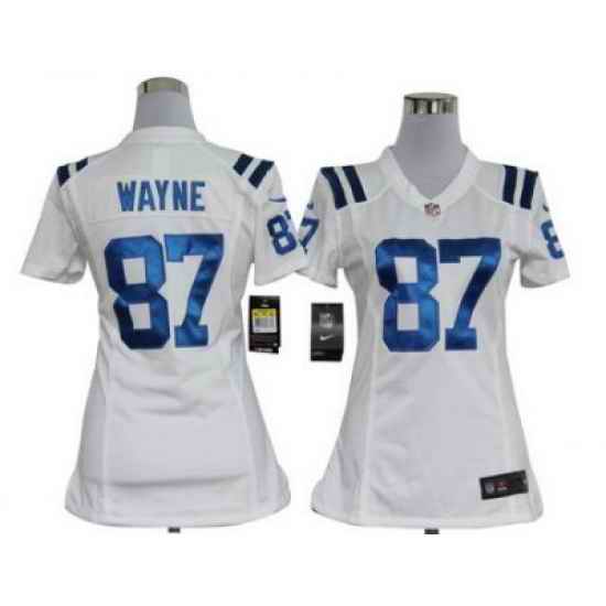 Women Nike Indianapolis Colts 87# Reggie Wayne White Jersey